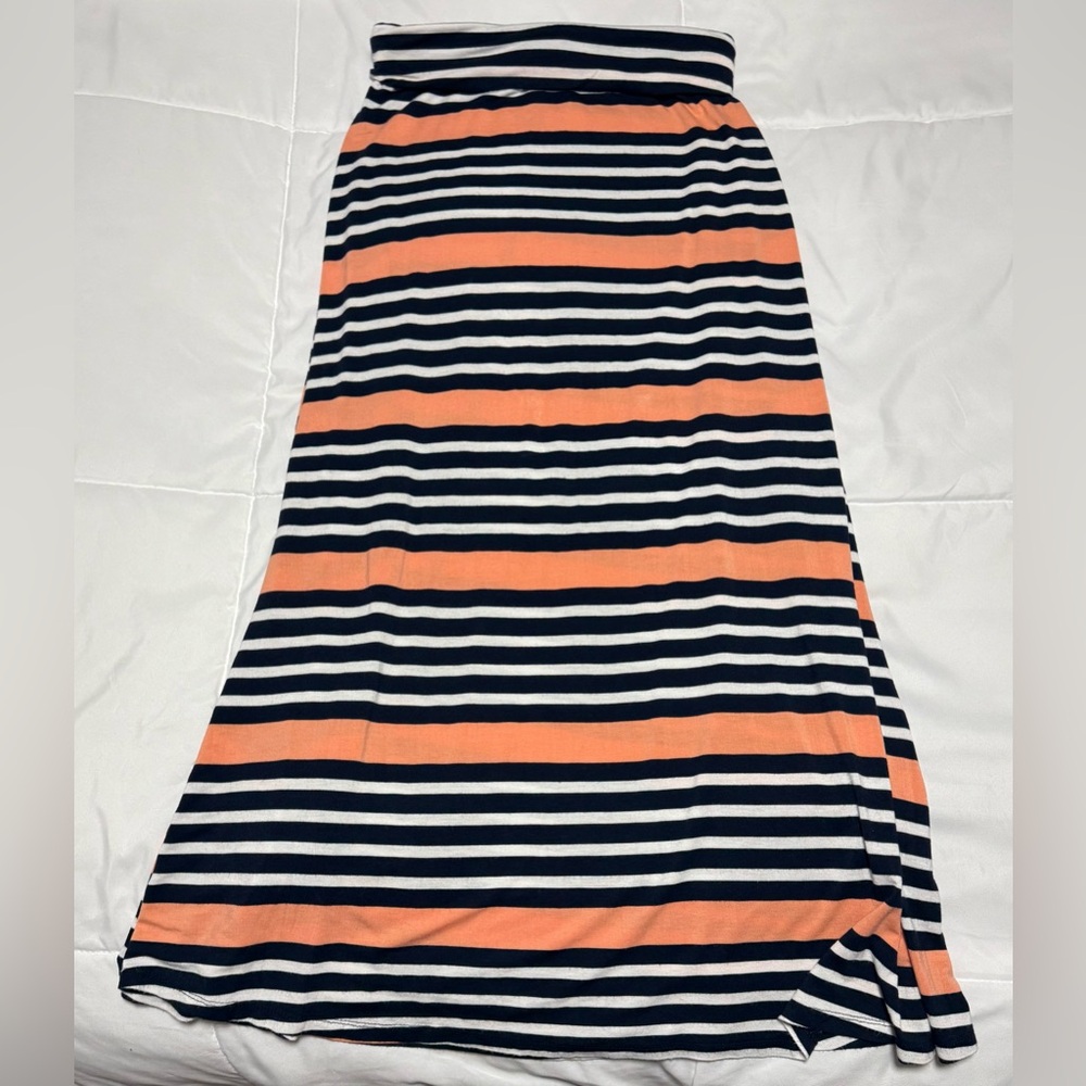 Merona A-Line Skirt with Orange and Black Stripes